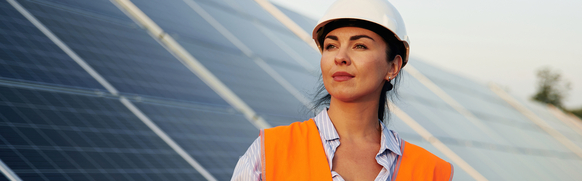 Engineer in solar facility